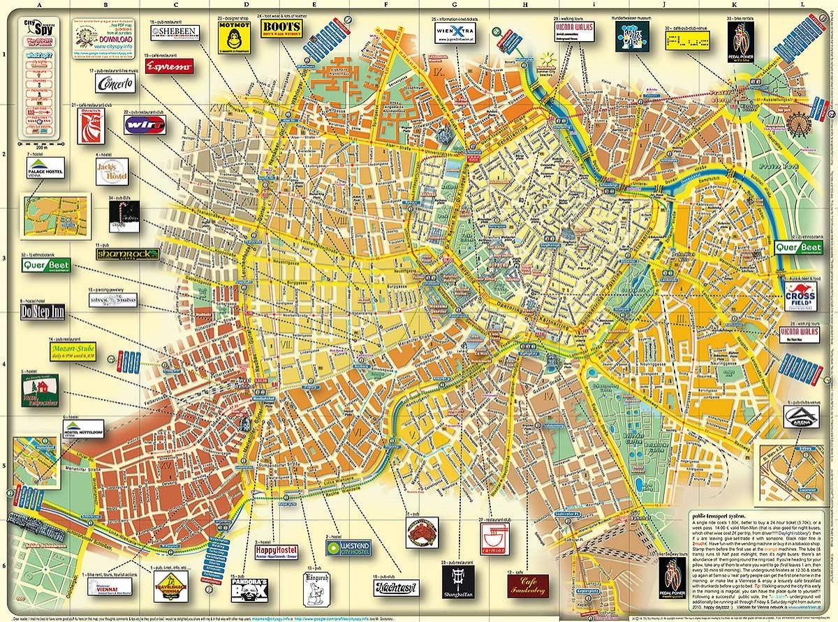 Vienne, Autriche carte de la ville