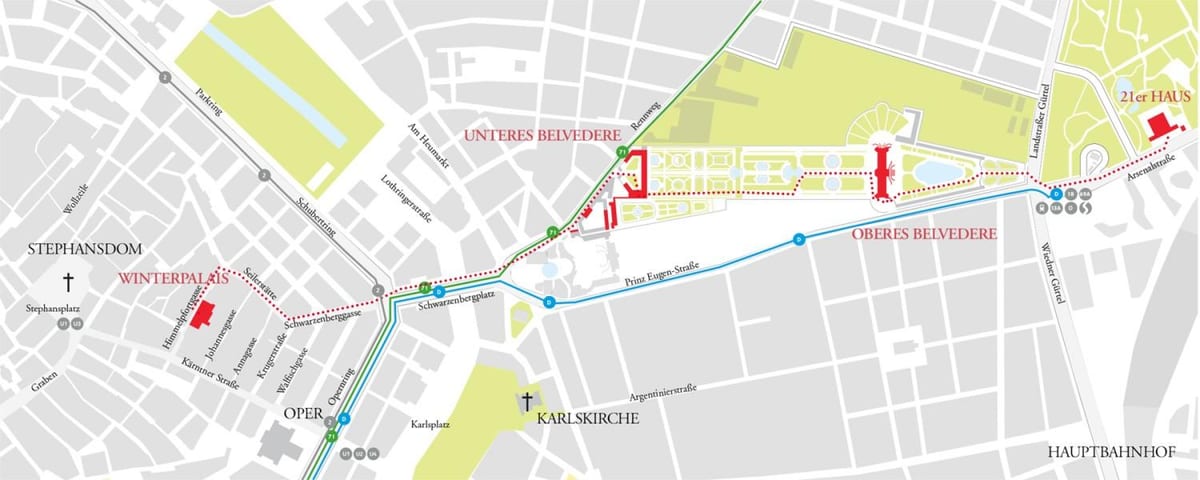 Carte du belvédère de Vienne