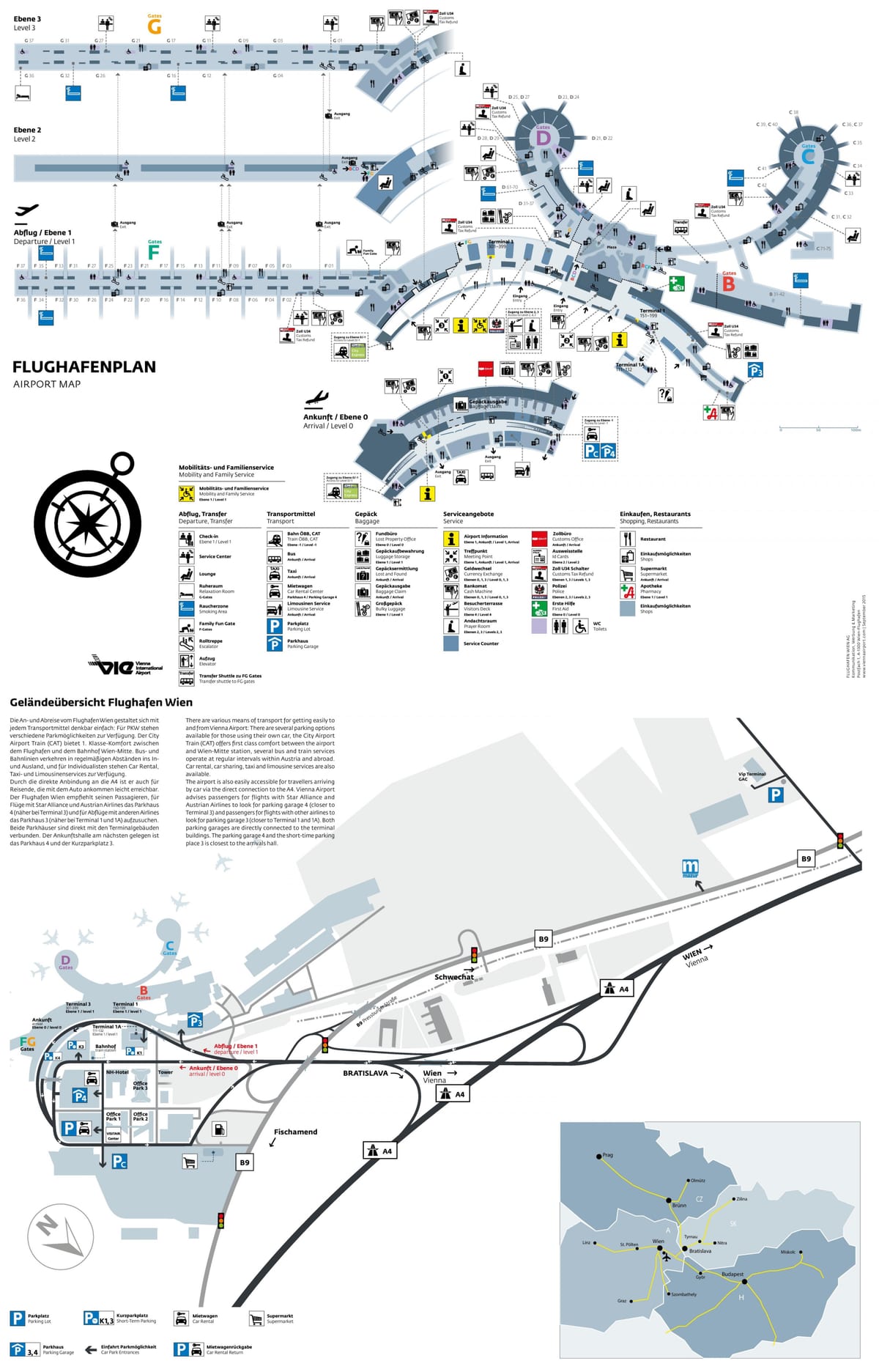 L'aéroport de vienne départs à la carte
