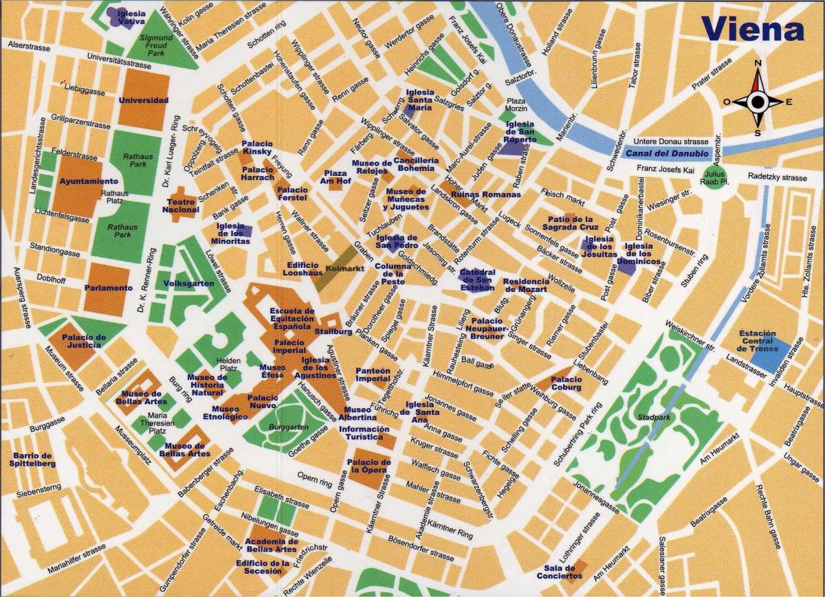 Carte de la rue centrale de Vienne
