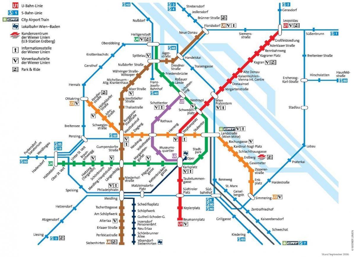 Vienne, Autriche plan du métro