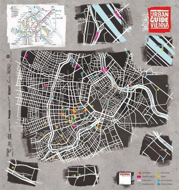 La carte de l'art de la rue de Vienne