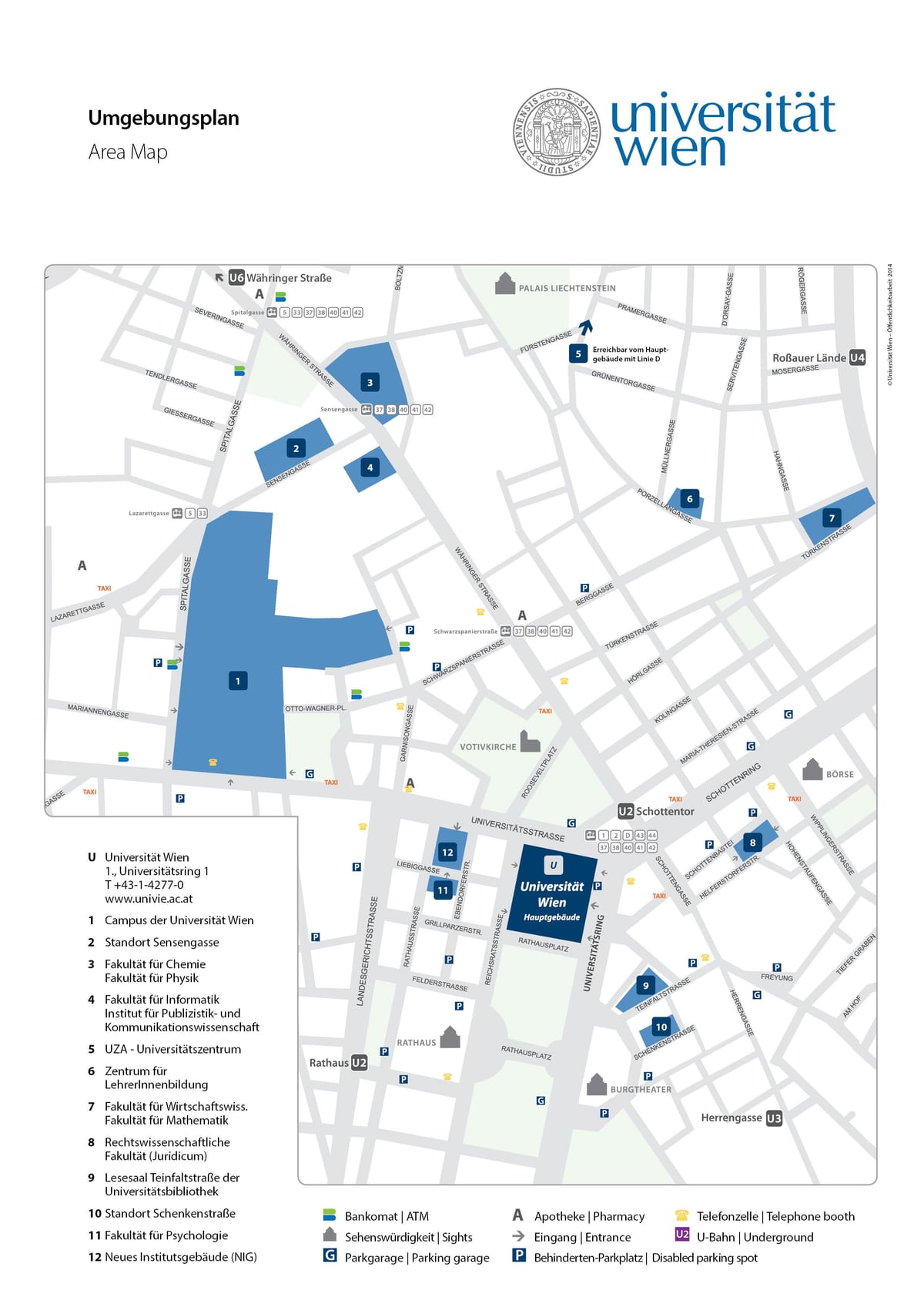 Carte de l'université de Vienne