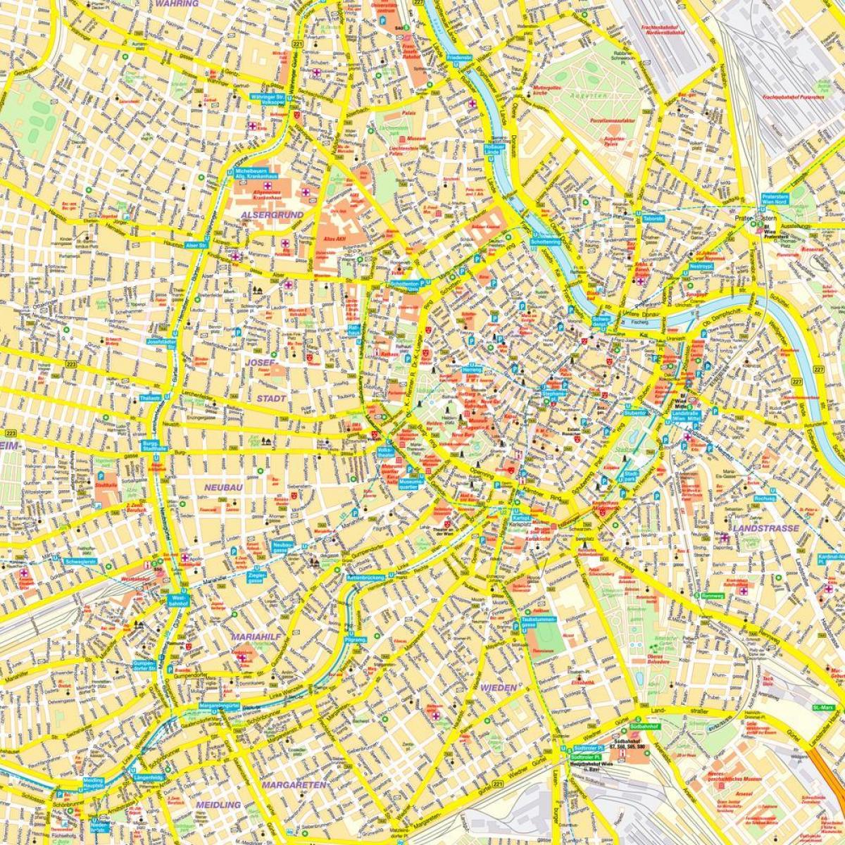 Vienne intérieure de carte de la ville