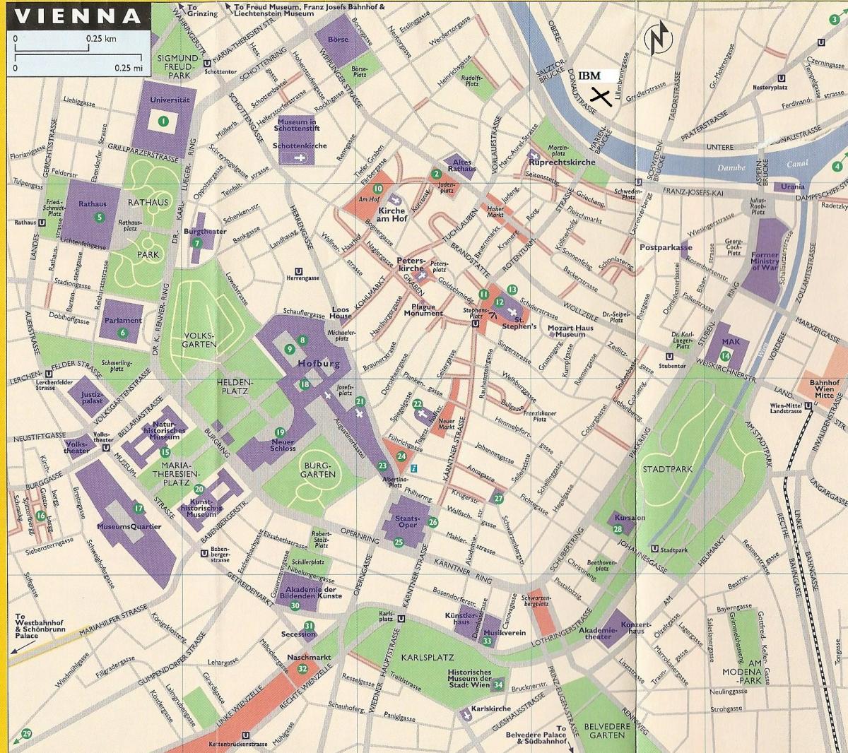 Carte des magasins à Vienne 