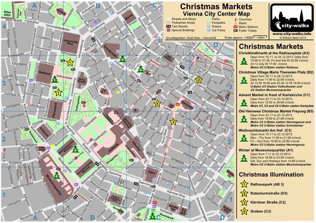 La carte de Vienne de marché de noël