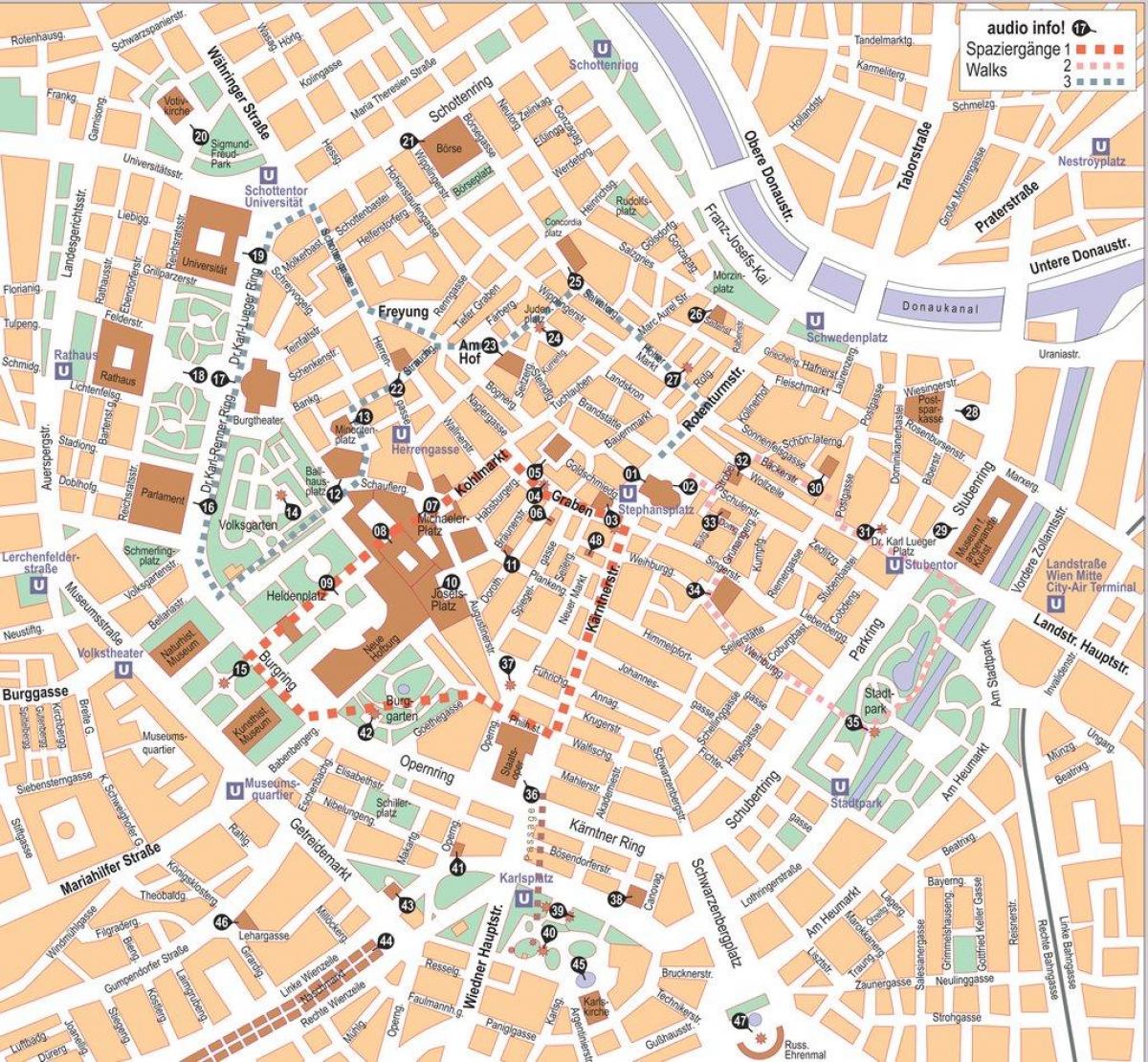 Vienne, Autriche-ville centre de la carte