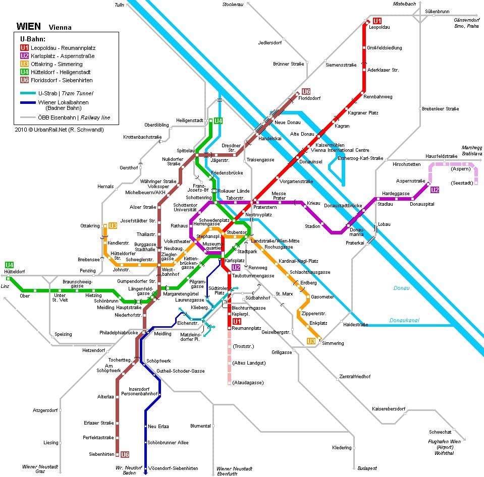 Vienne plan de métro hauptbahnhof