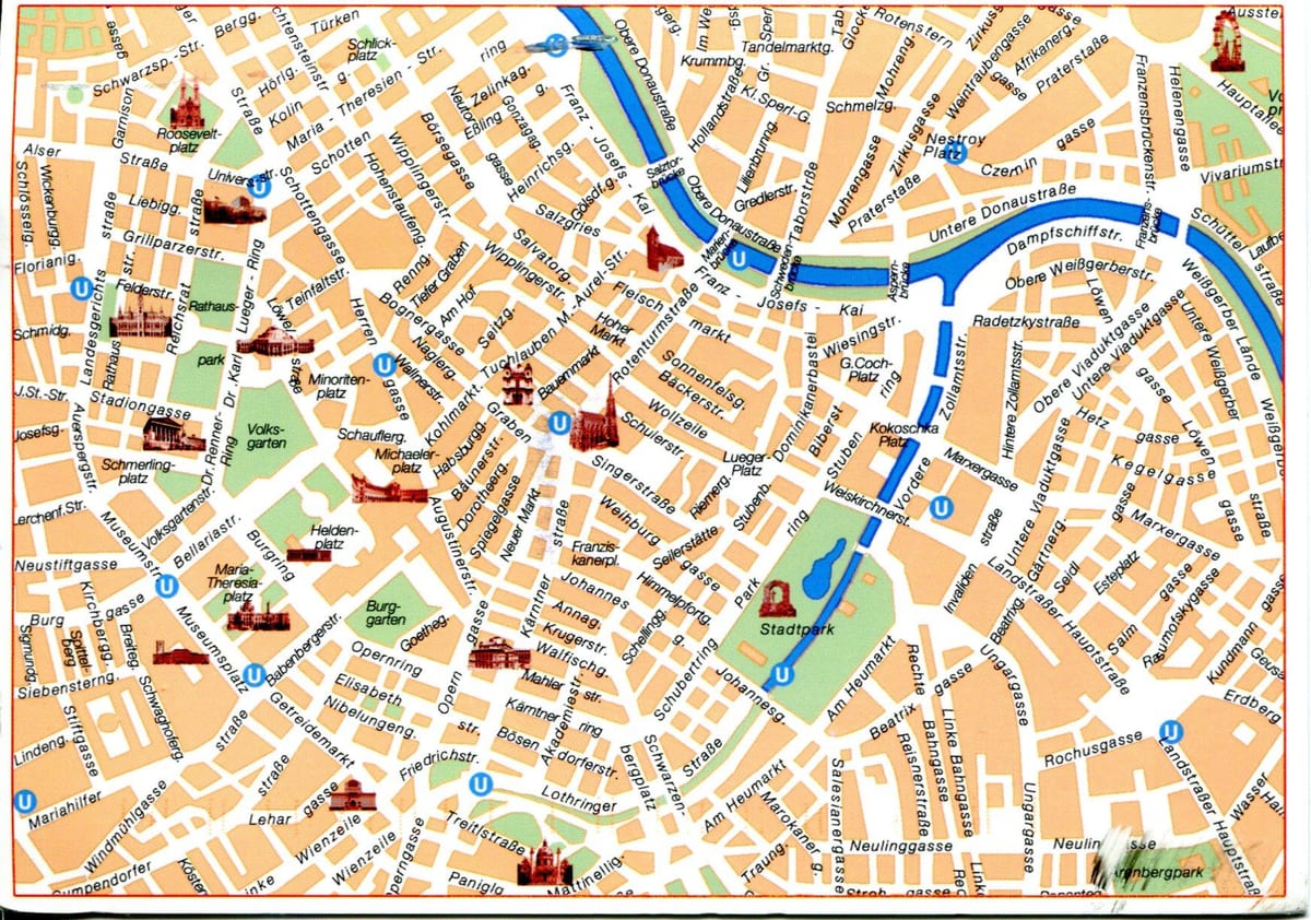 Vienne principales attractions de la carte