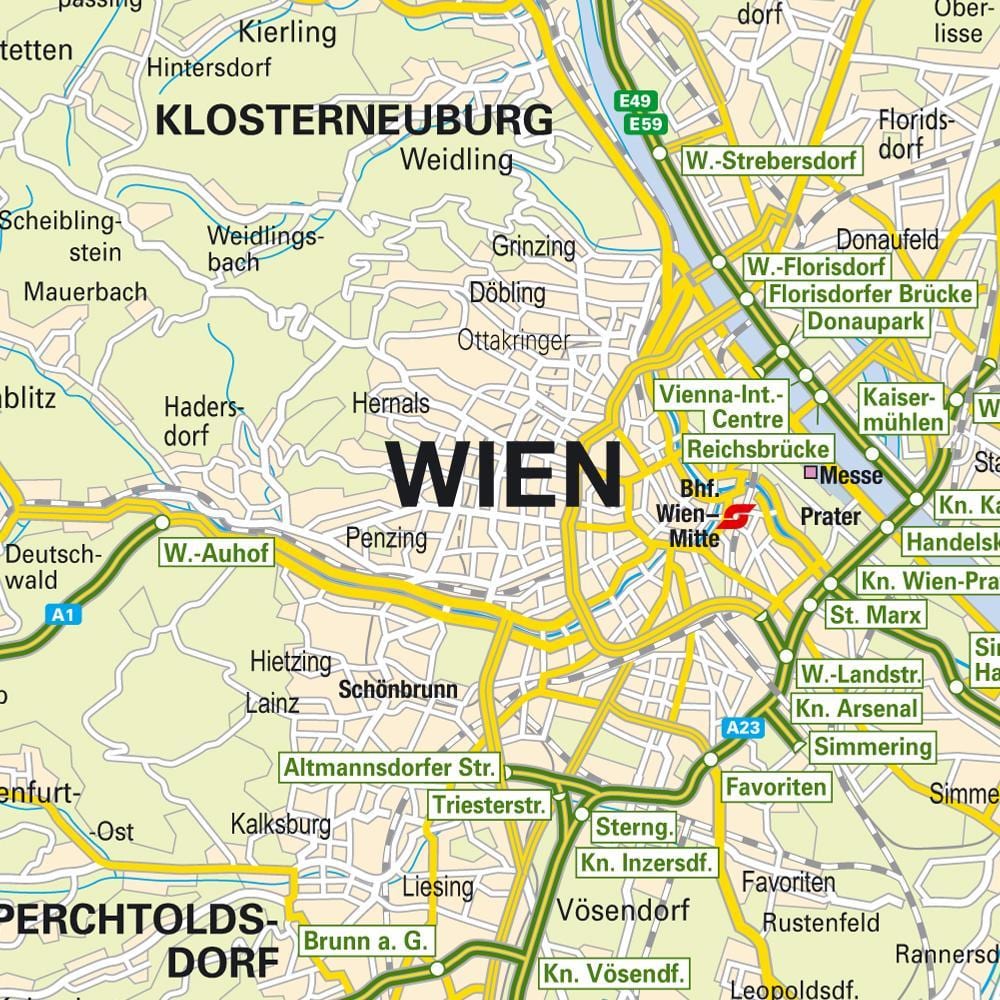 Vienne points d'intérêt de la carte