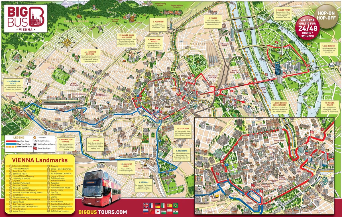 big bus tour Vienne de la carte