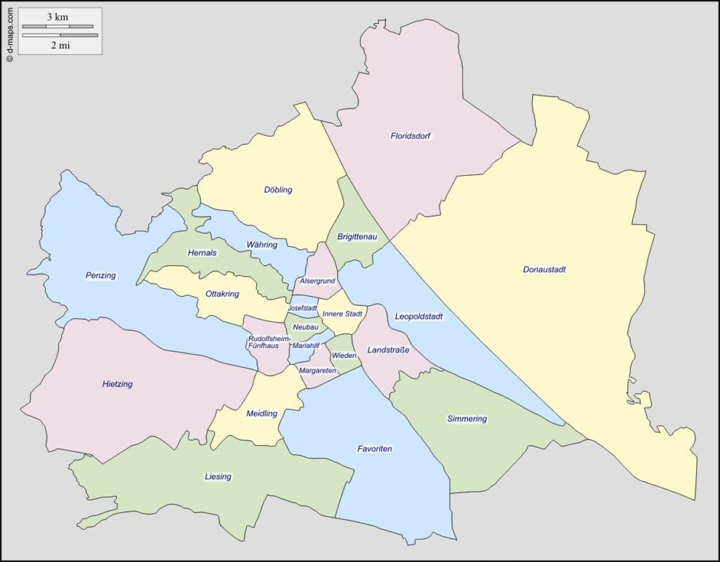 Vienne la carte de la zone