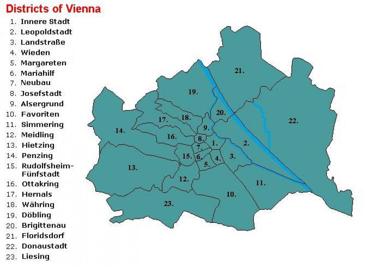 Wien districts carte