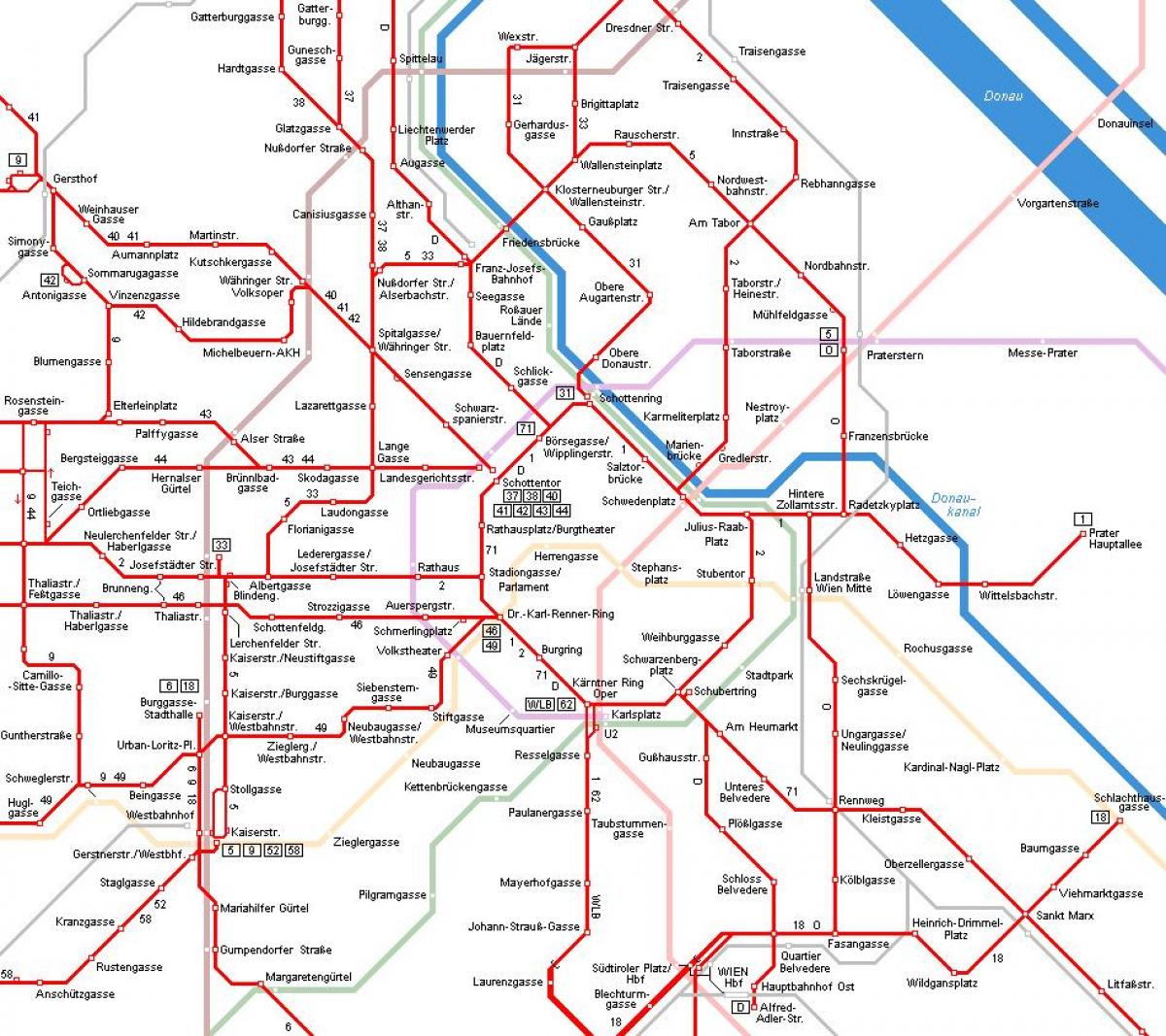 Vienne, Autriche tram carte