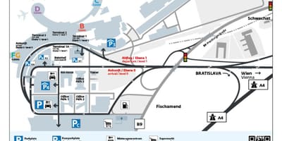 Carte de l'aéroport de Vienne parking