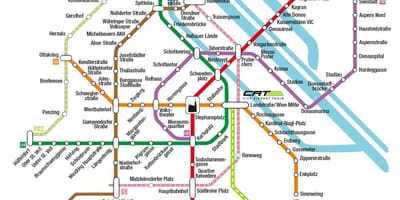 La ville de chat de train de l'aéroport de Vienne de la carte