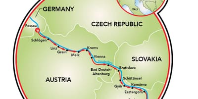 Passau à Vienne vélo carte