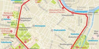 Vienna ring tram la carte de l'itinéraire
