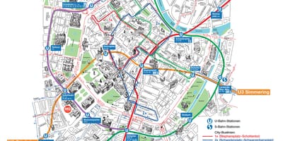 Vienne intérieur de la ville, la carte touristique