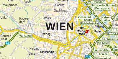 Vienne points d'intérêt de la carte