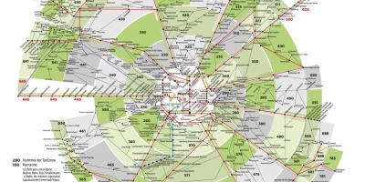 La carte de Vienne de transport des zones de